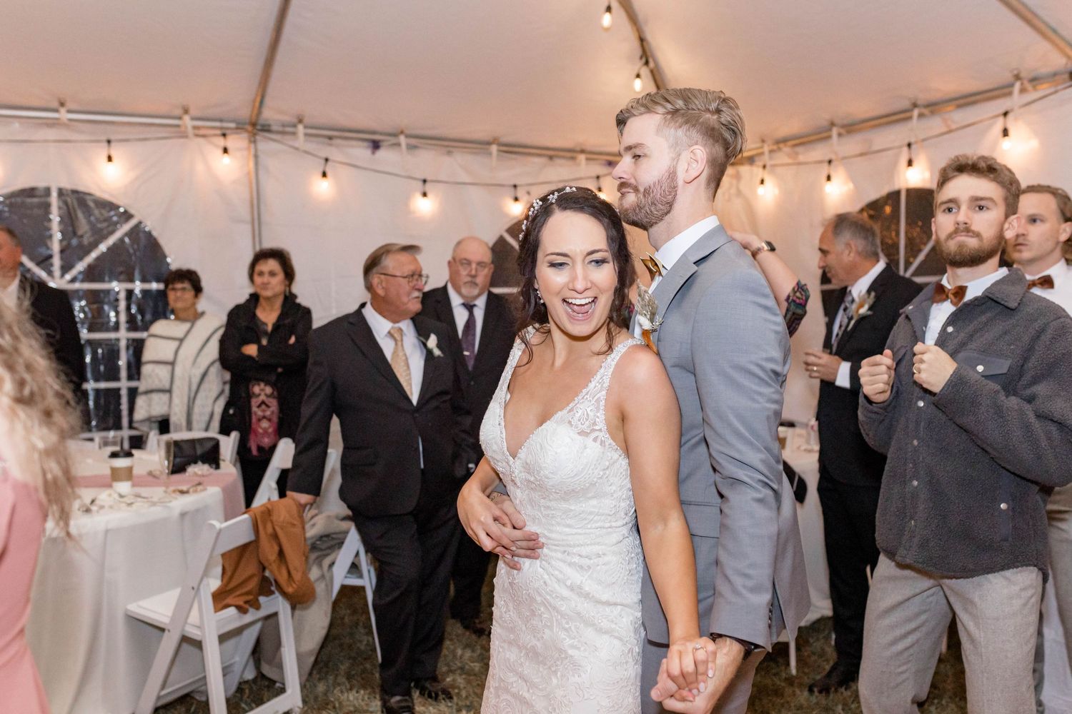 bride and groom dance