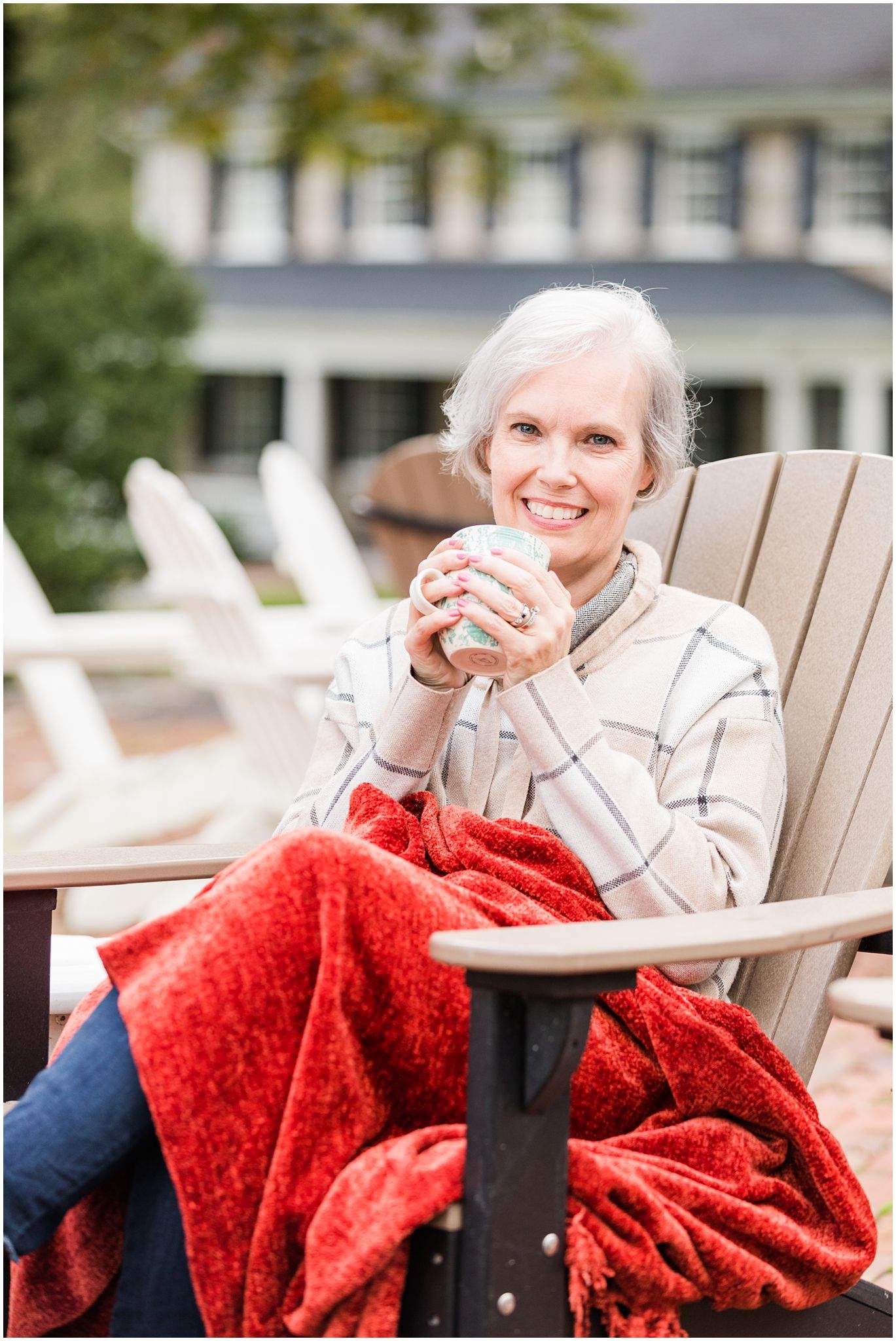 Lifestyle Portrait Woman Posing with Coffee Carlisle Pennsylvania Brand Photographer