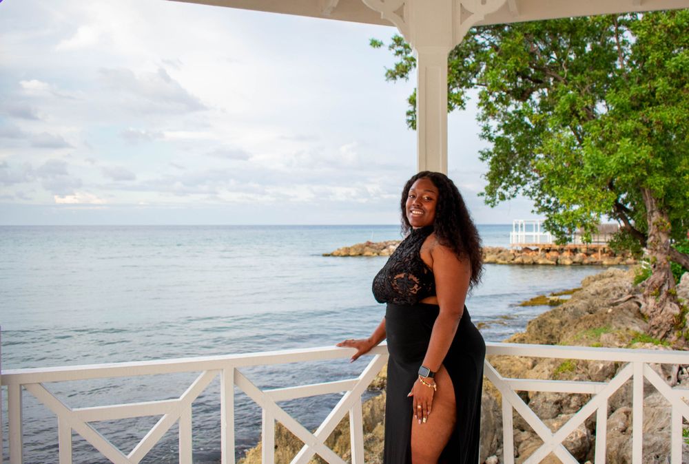 birthday shoot in black in montego bay, jamaica