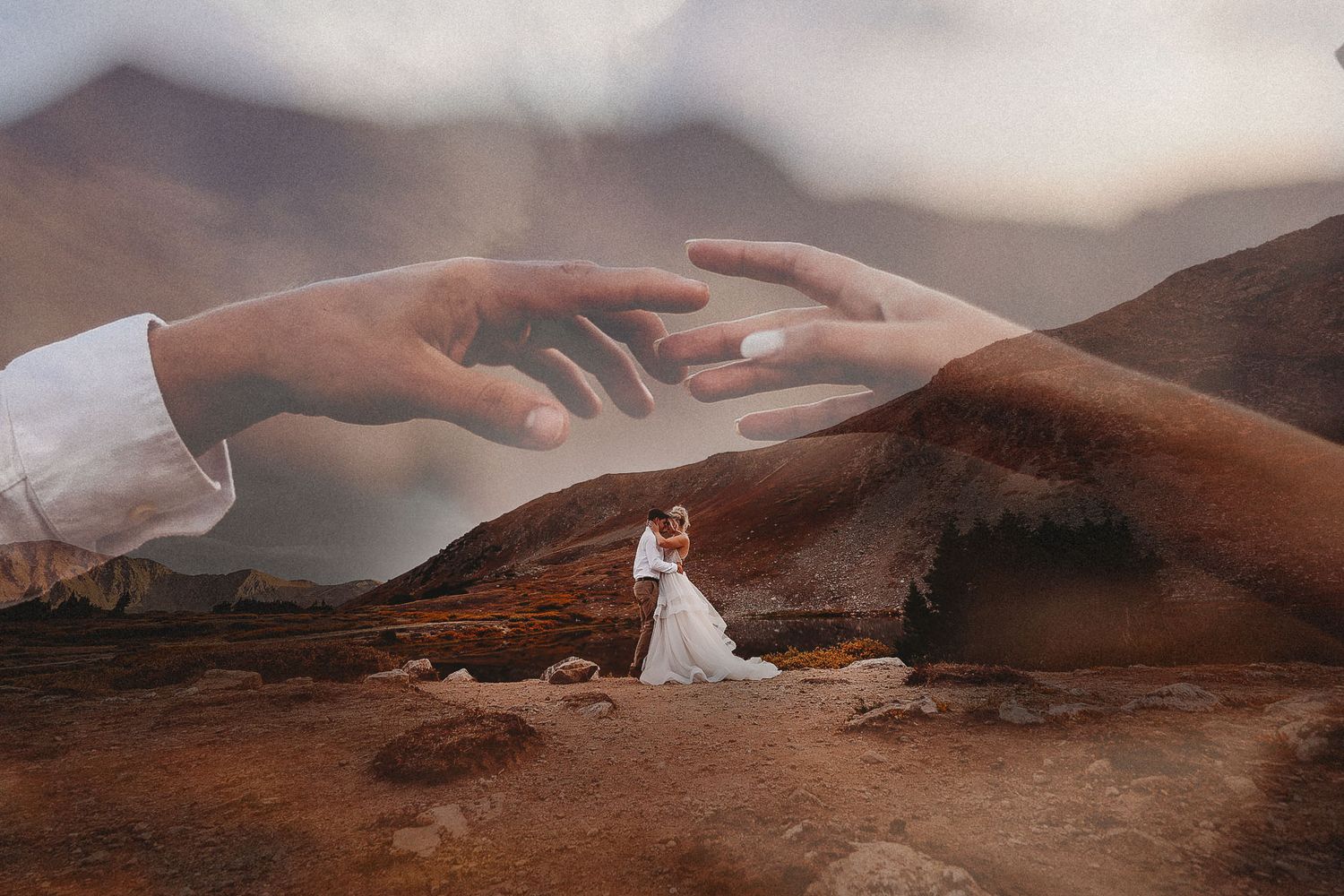 cincinnati wedding and elopement photographer in colorado double exposure wedding photography