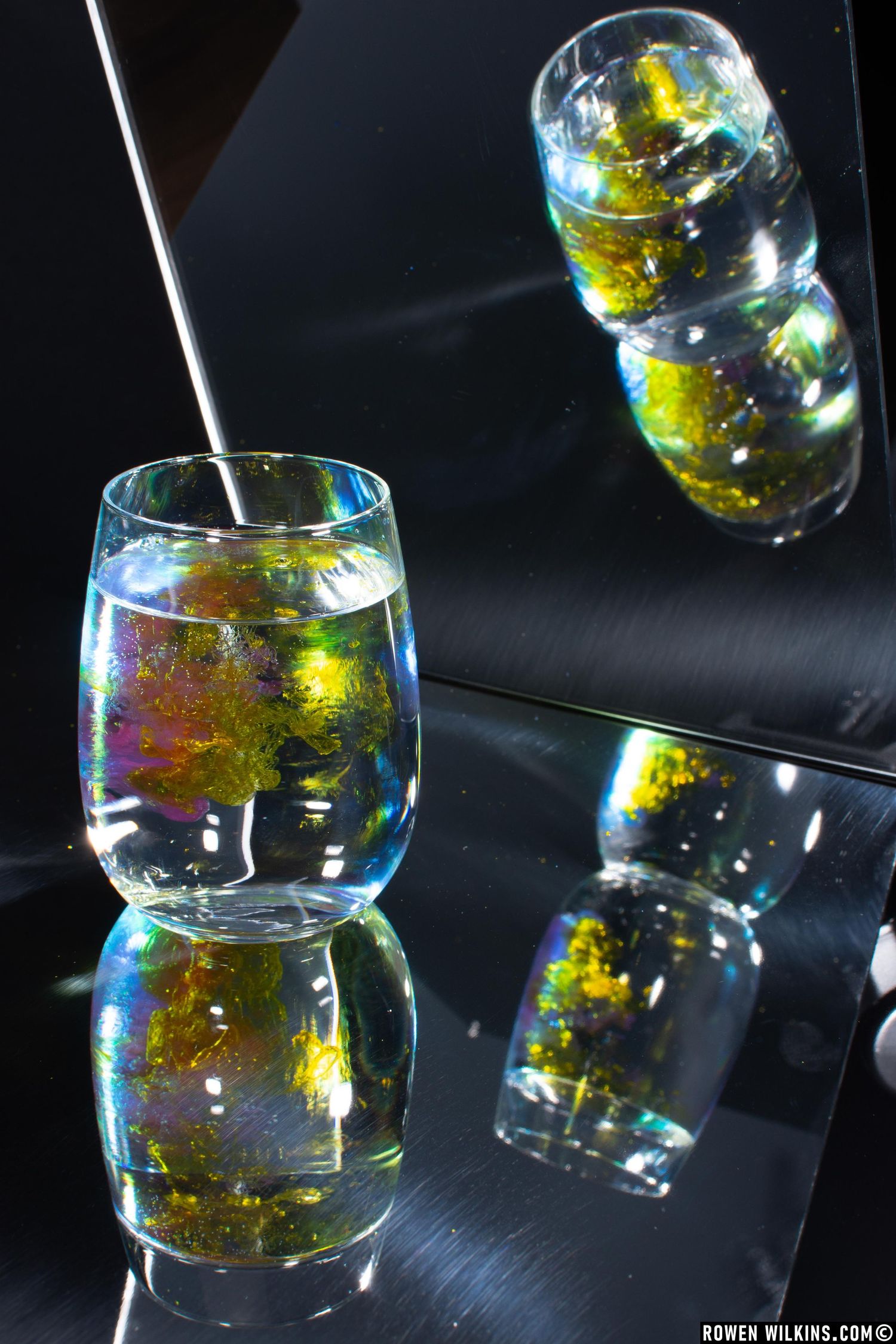 water and food dye