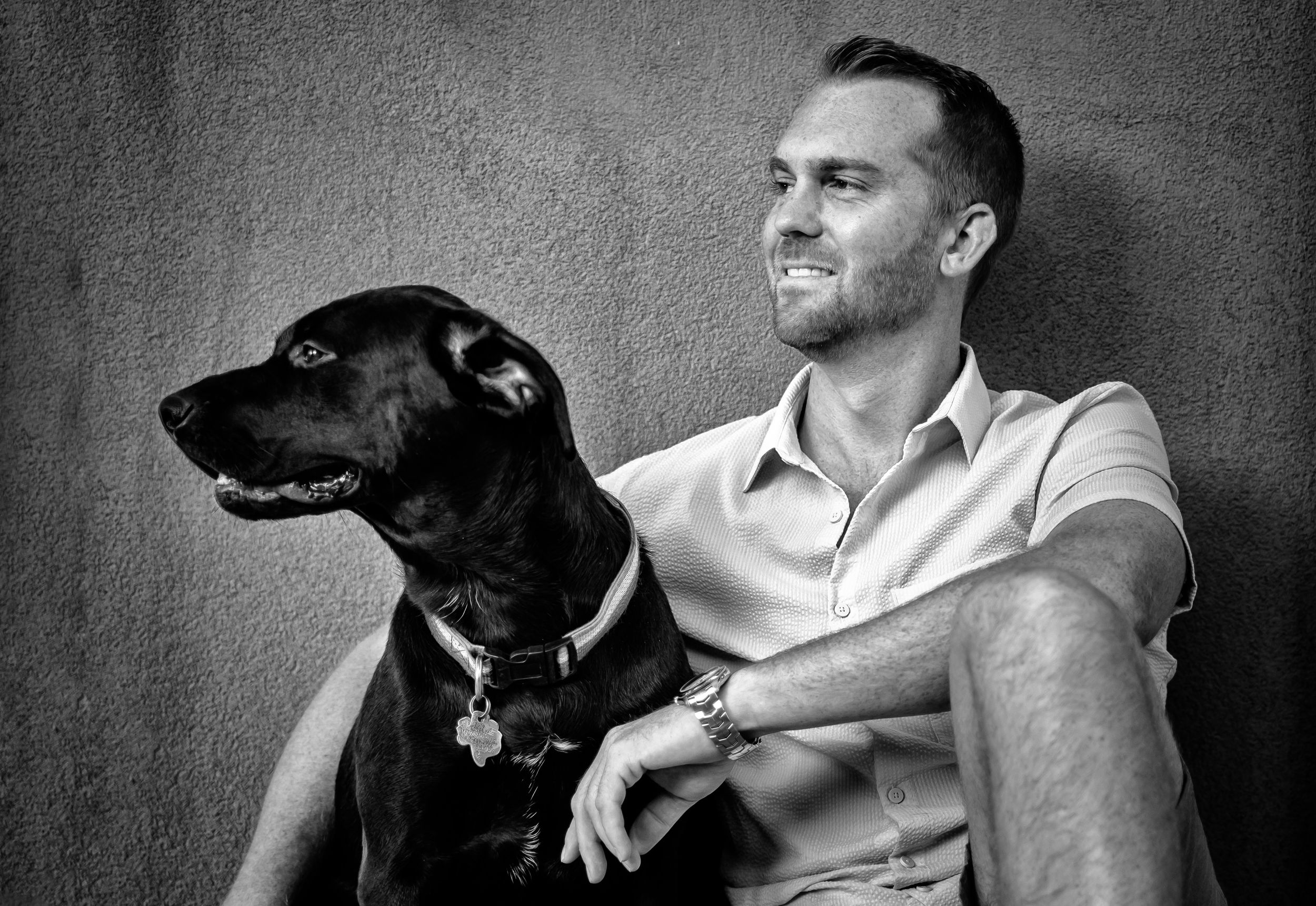 Dallas portrait of man with dog