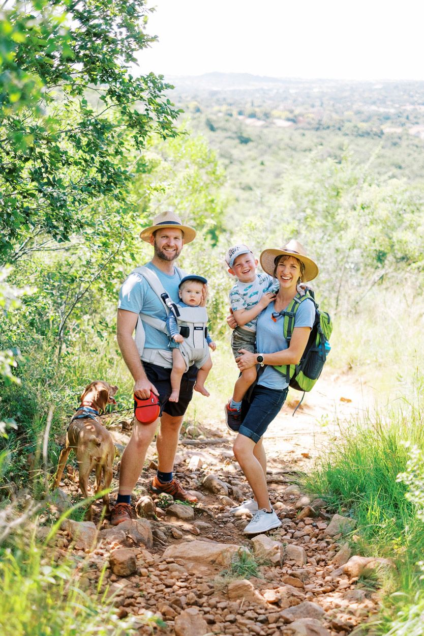 Family hike in nature reserve, Pretoria