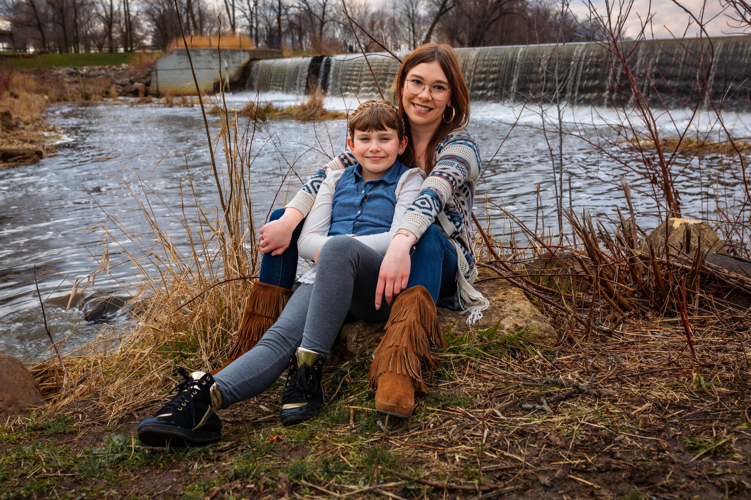 Cozy riverside portrait with autumn scenery and natural elements.
Janesville, WI
Brodhead, WI