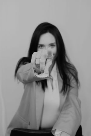 Artistic black and white motion blur portraits showing dynamic movement and poses.