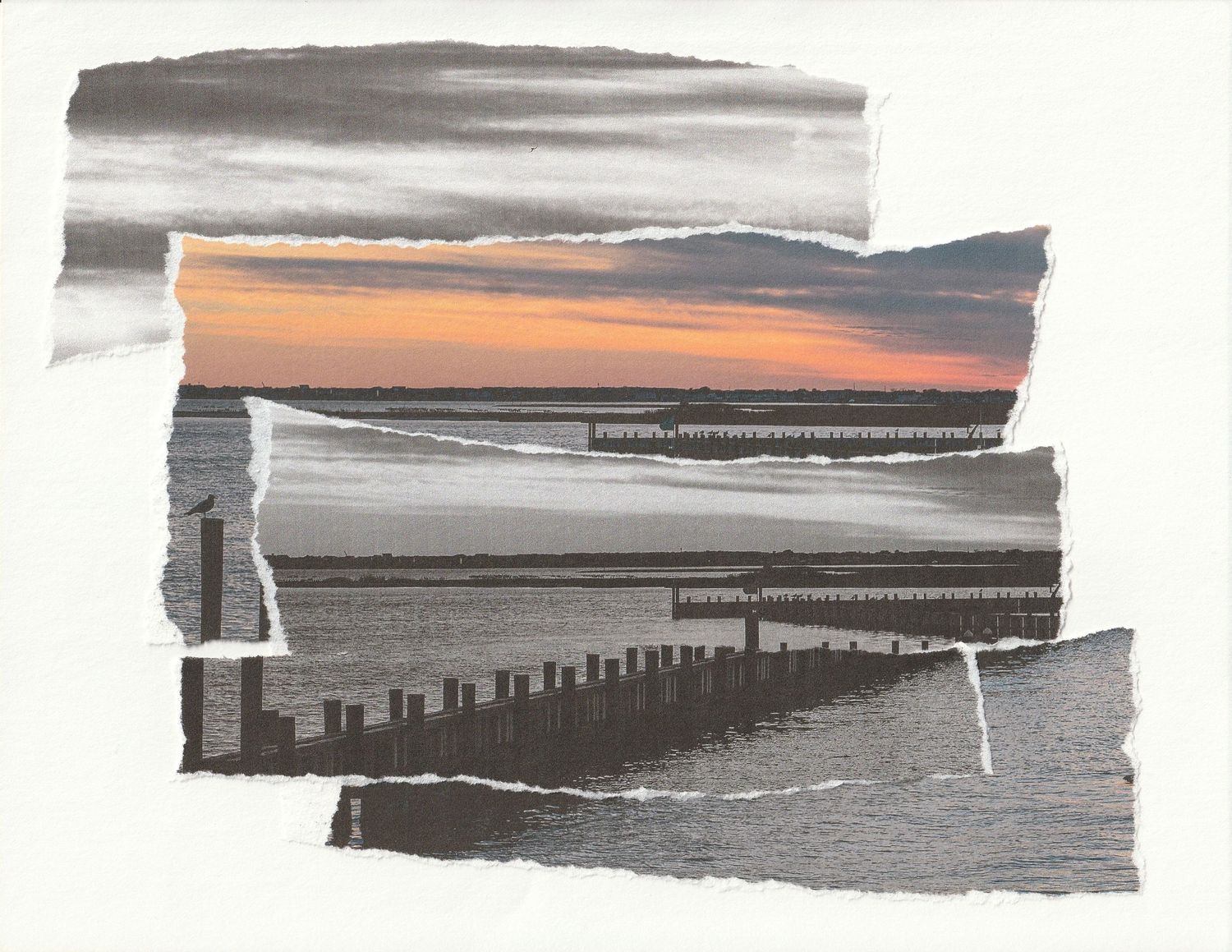 Fractured Photomontage Barnegat Bay sunset