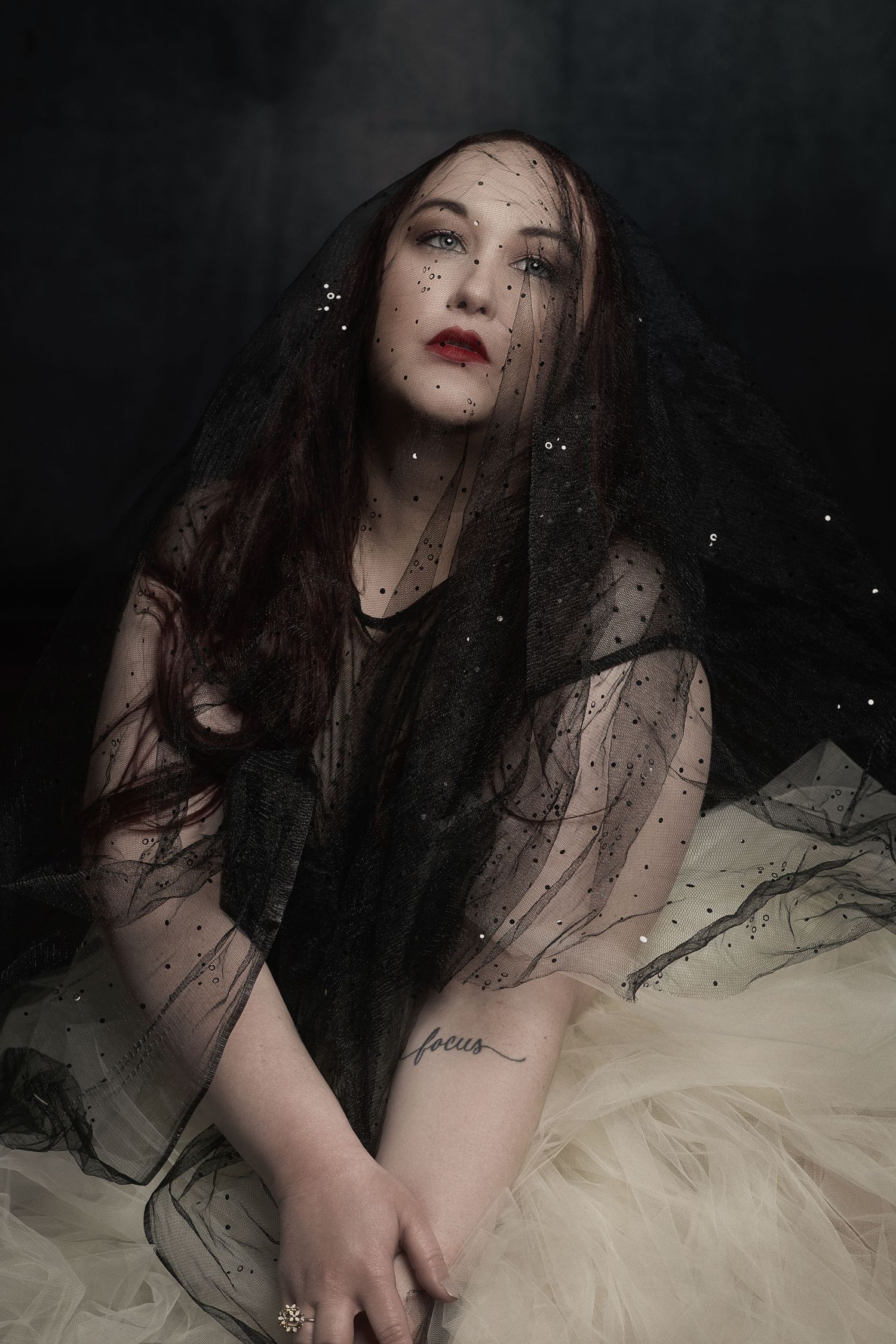 Studio Portrait with Veil, Tracy CA.