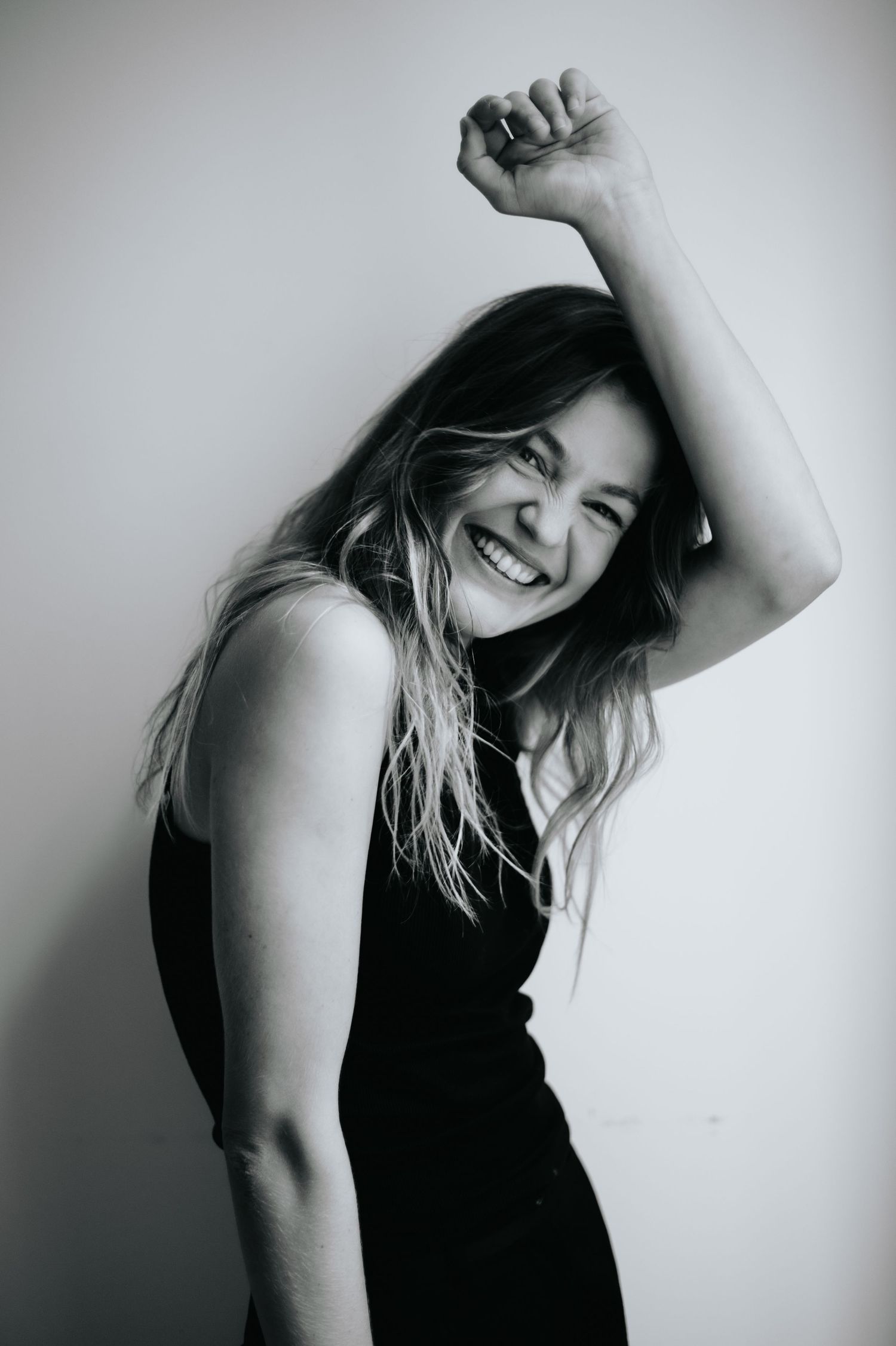 Expressive black and white photo series capturing dynamic movement and emotion.