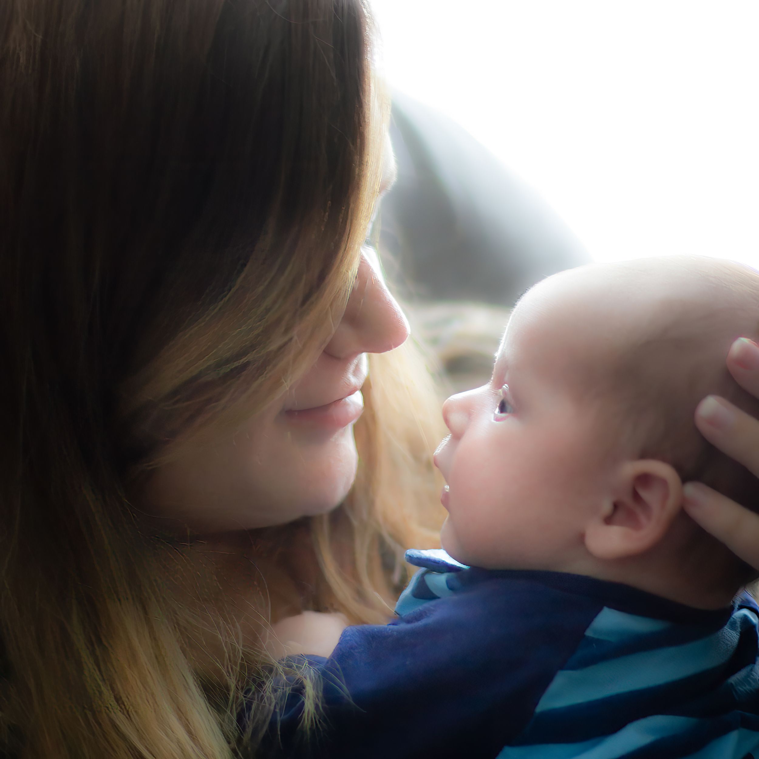 Intimate Infant Momma and Me Side Profile Portrait
