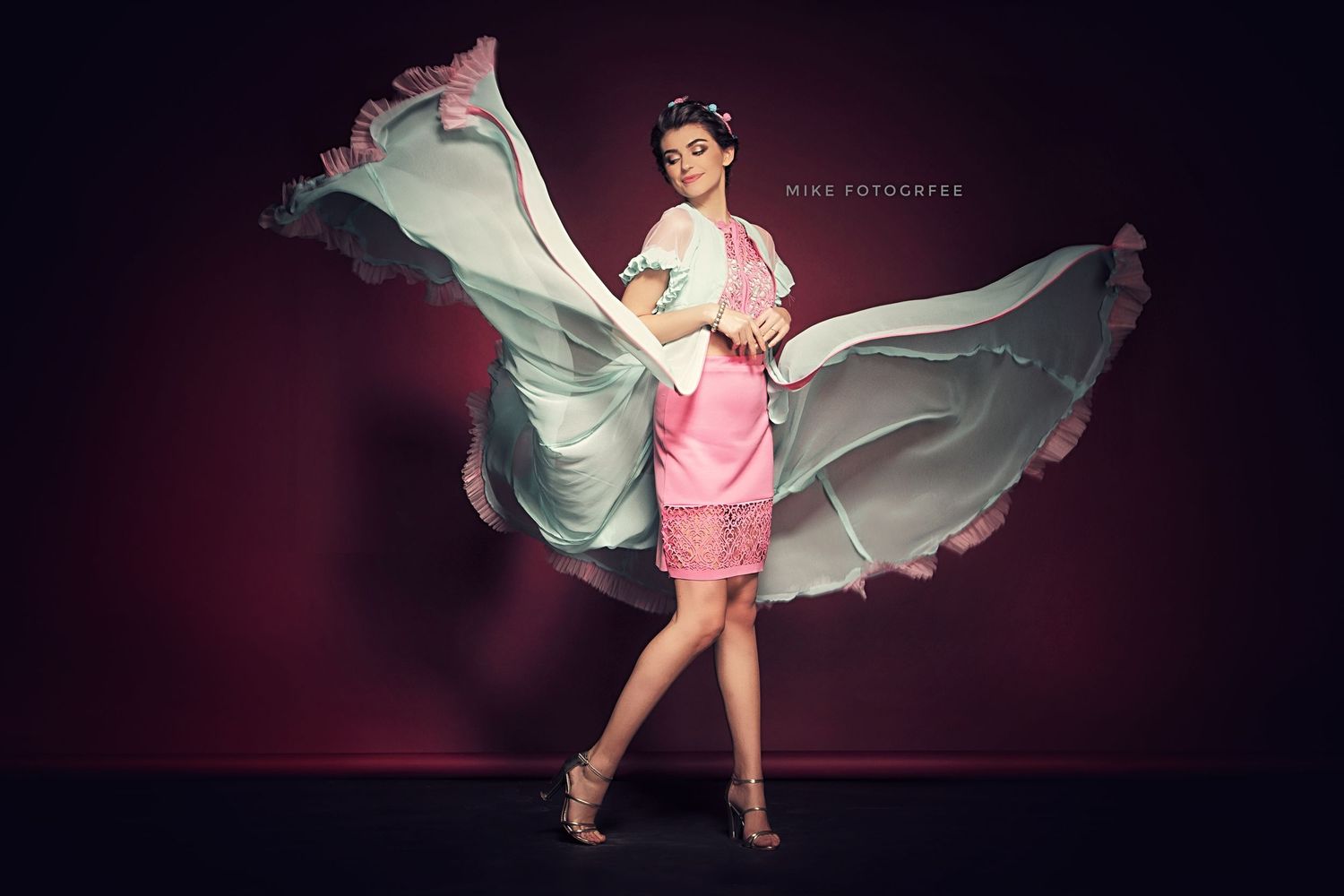 Fashion photography shoot in Delhi showcasing movement and couture styling