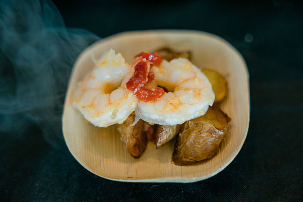 shrimp dish on plate at event, Event Photography, Melbourne, FL