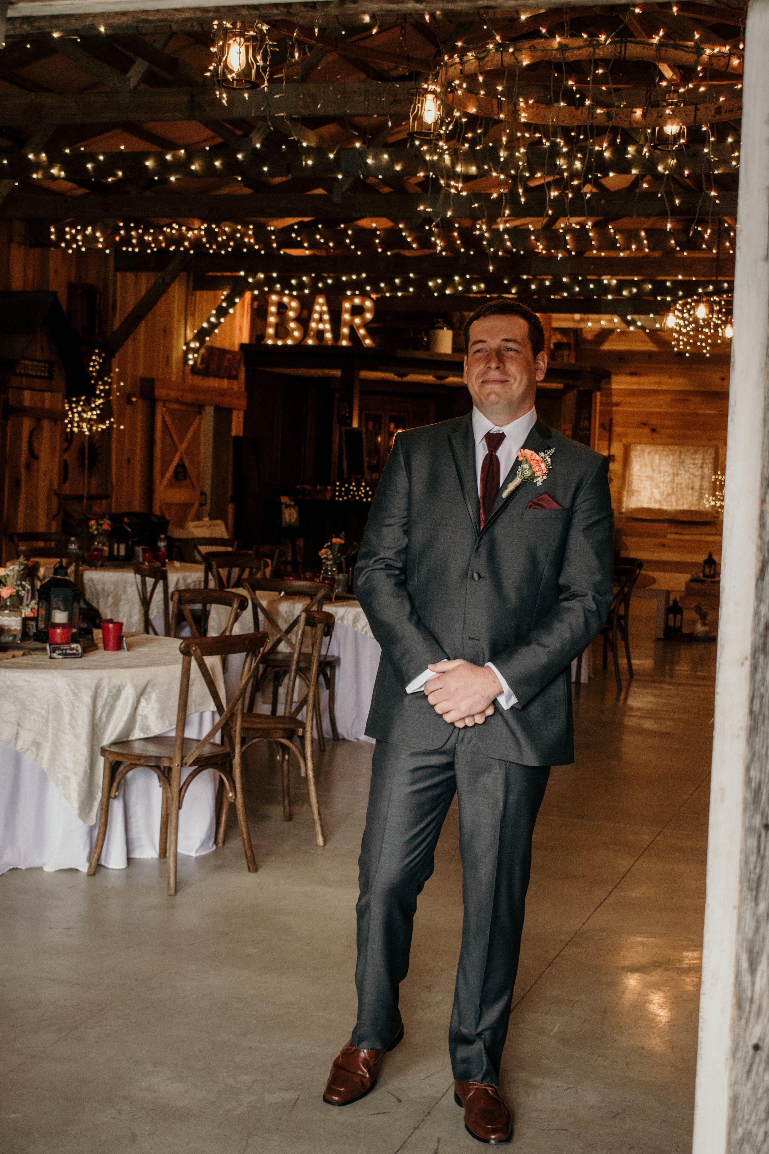 Groom during first look