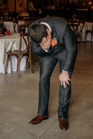 emotional groom after seeing bride
