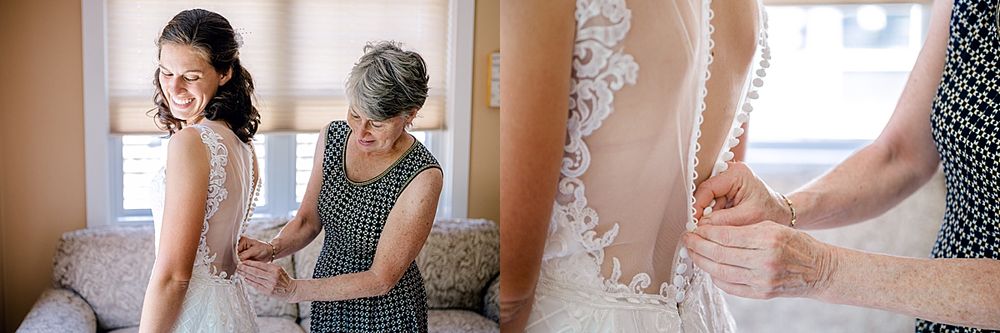 Intimate preparation moments captured in warm natural light.