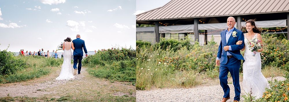 Wedding couple moments along coastal paths with ocean views.