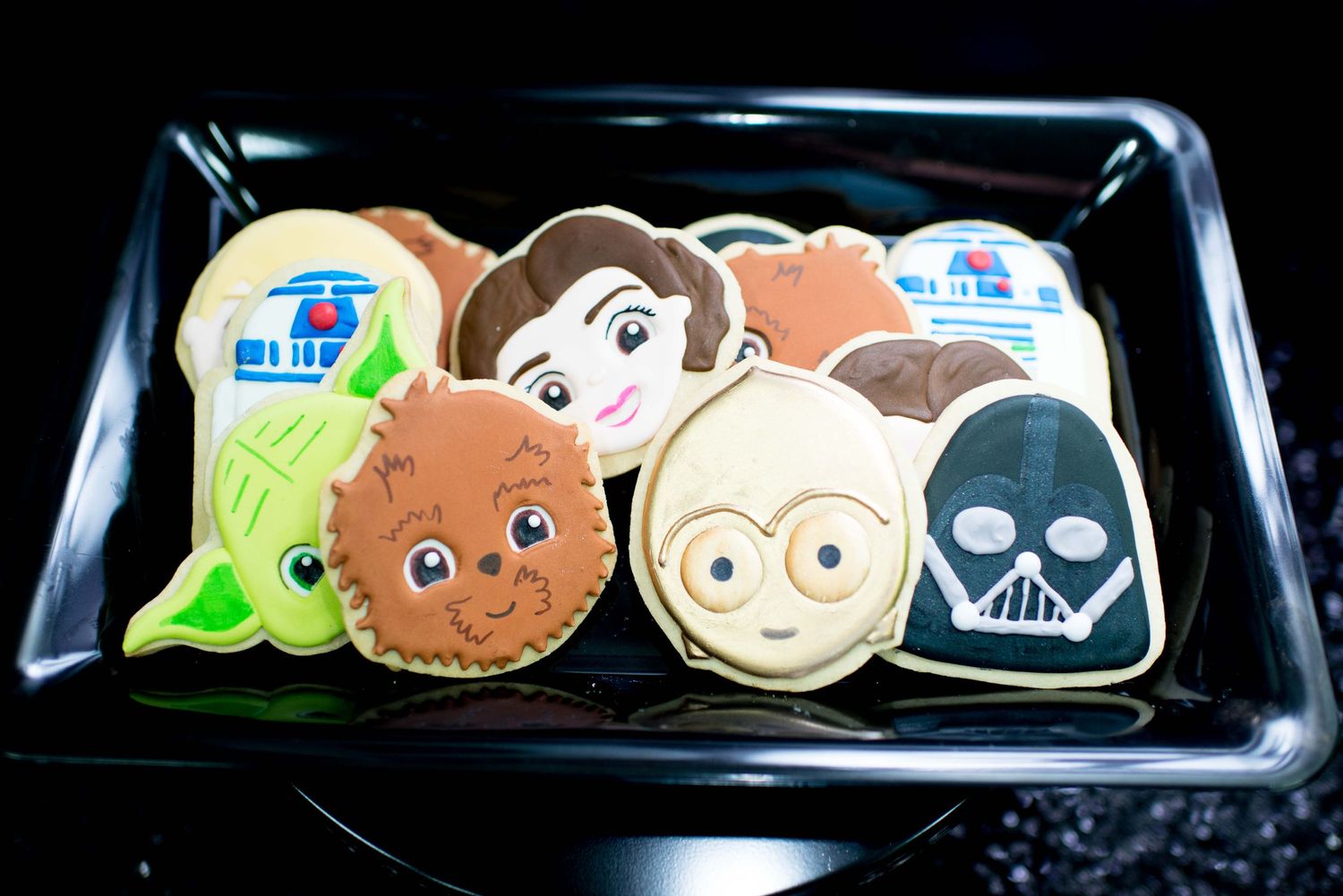 star wars theme cookies for a three year old birthday party in houston texas