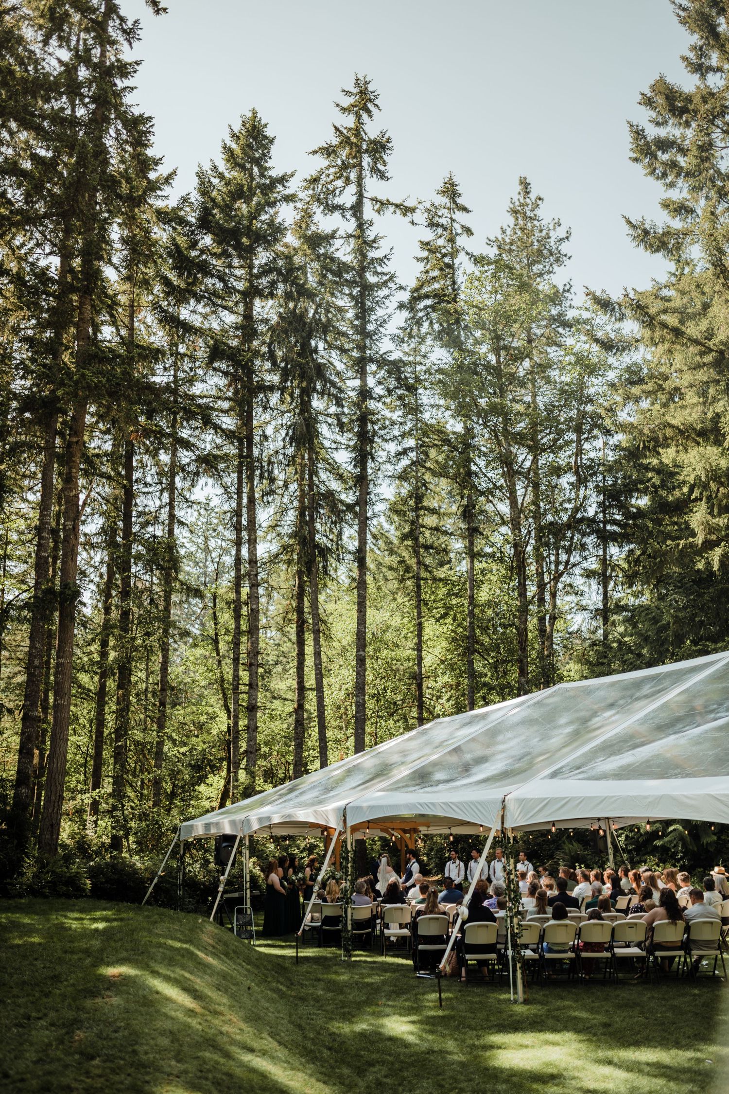 Clear Tent Intimate Backyard Wedding: Olalla Washington