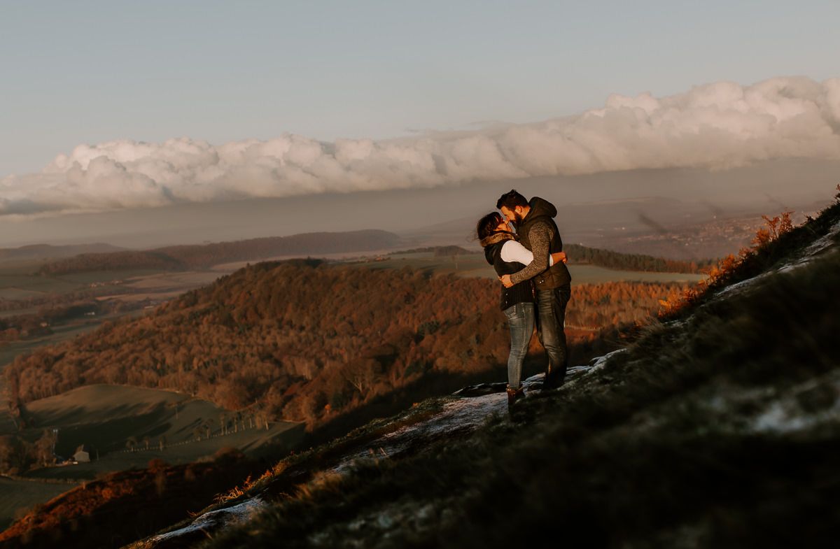 Engagement photo at Roseberry Topping, North Yorkshire