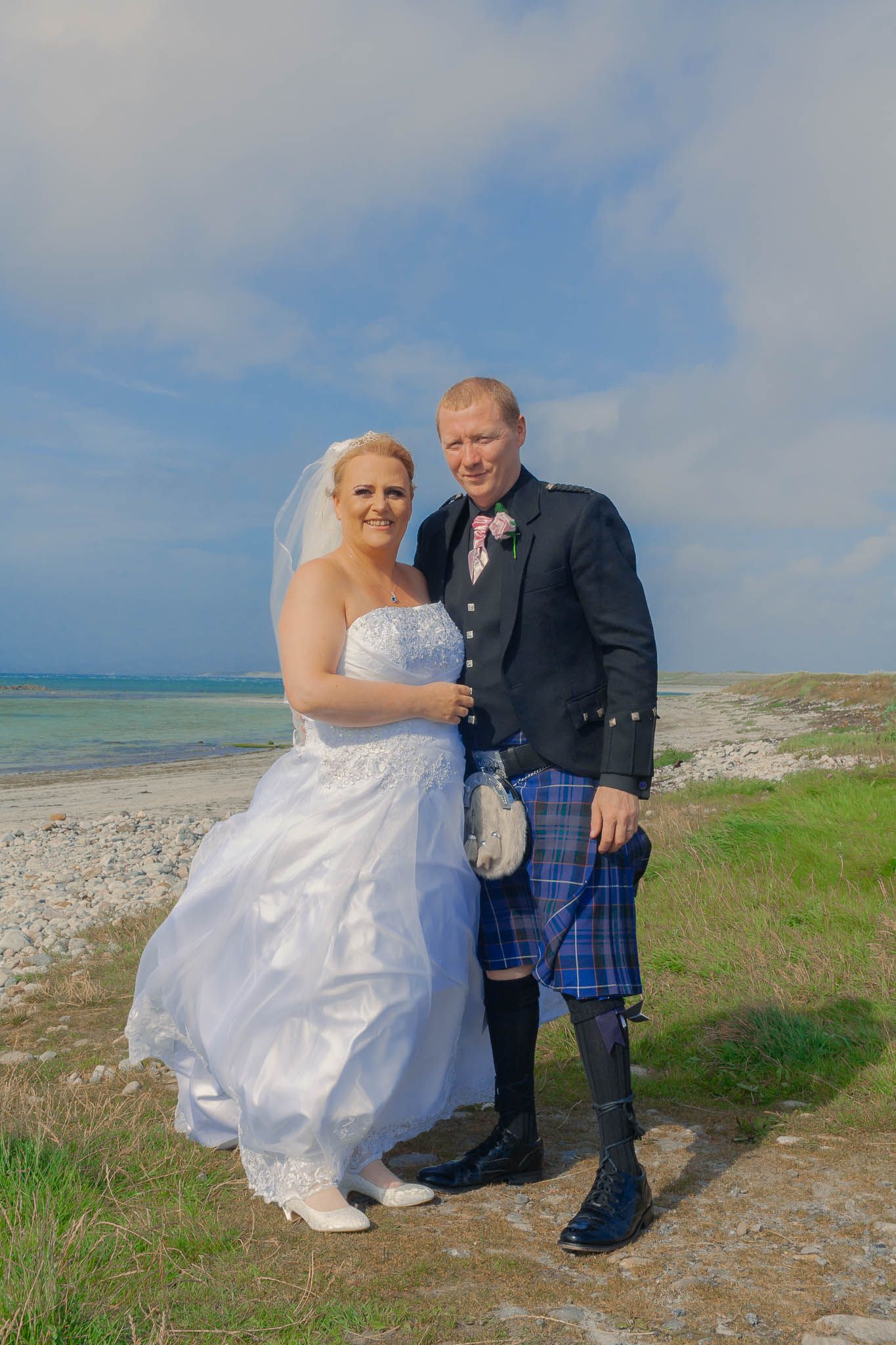 Bride and Groom on Beach