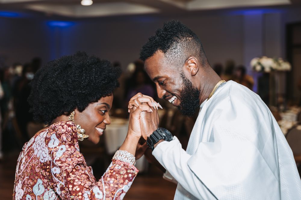 A candid moment captured during what appears to be a celebration or event.