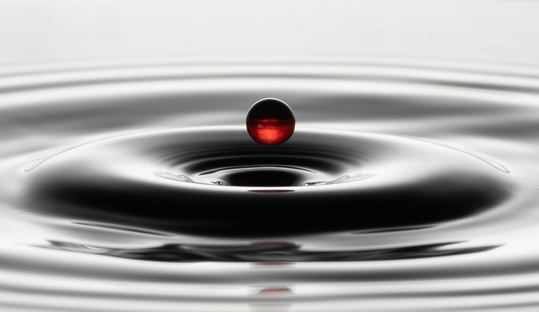 Water droplet. High speed sync photography.