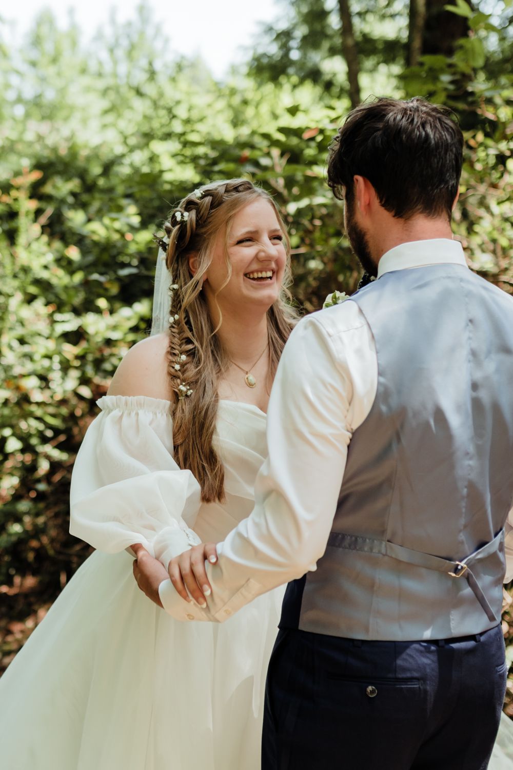 First Look Intimate Backyard Wedding: Olalla Washington