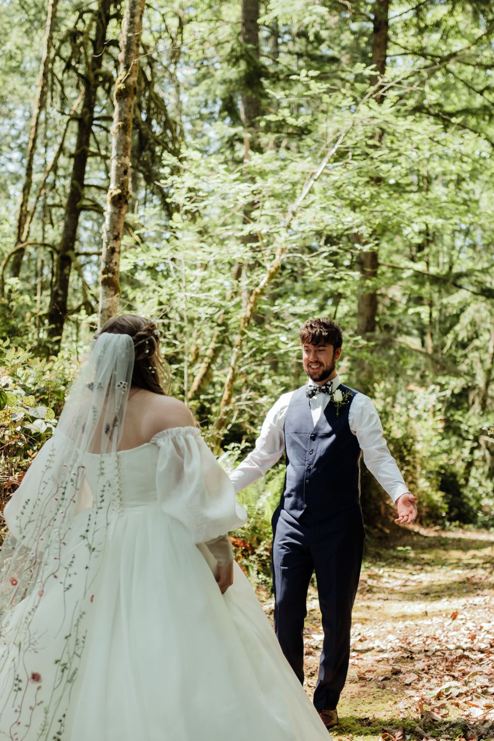 First Look Intimate Backyard Wedding: Olalla Washington