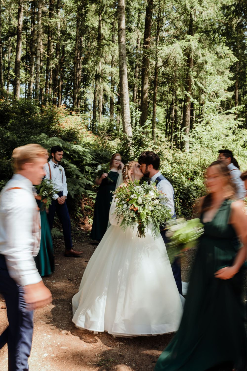 Wedding Party Candid Intimate Backyard Wedding: Olalla Washington