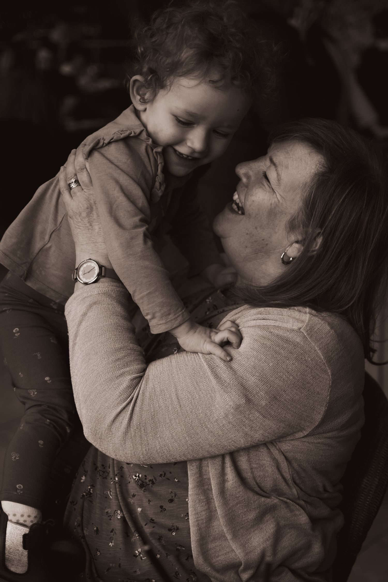 happy grandma and granddaughter