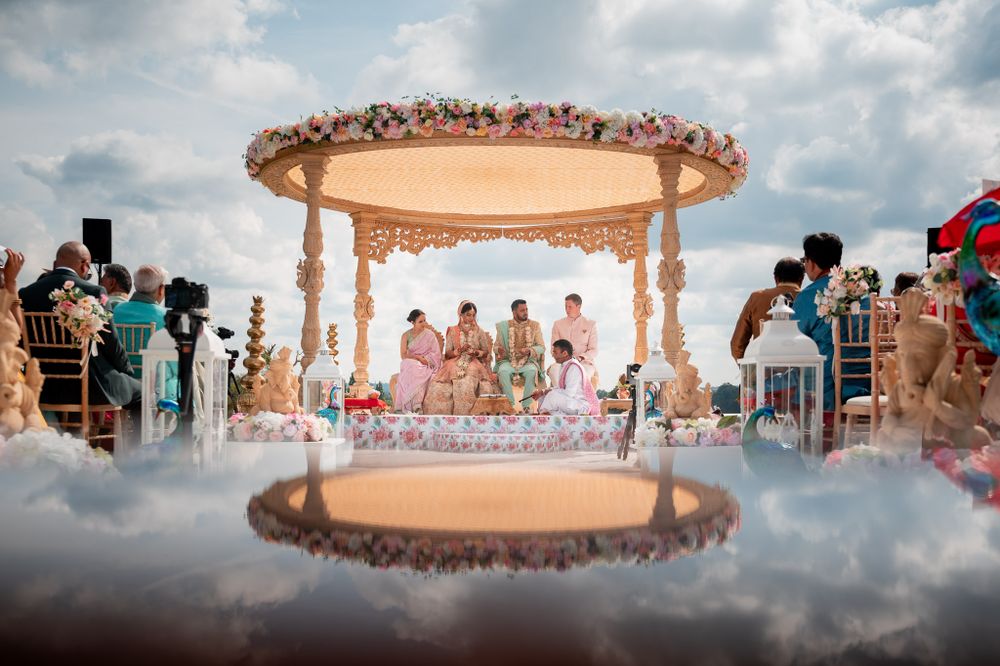 Micklefield Hall Indian Wedding outdoor pastel www.rajpassy.com