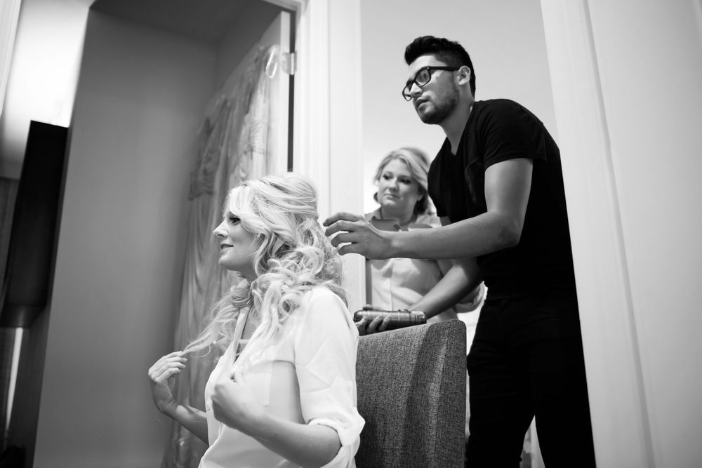 Bride gets ready for wedding day in Cleveland, Ohio.