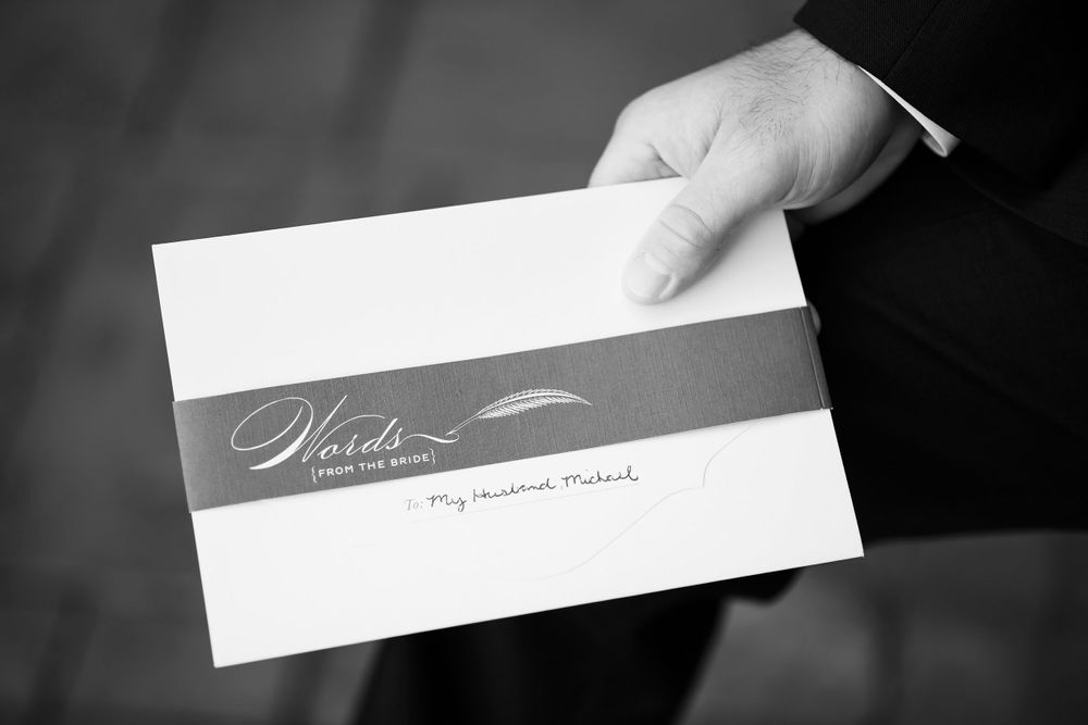 Bride's card to groom on their wedding day in Cleveland, Ohio.