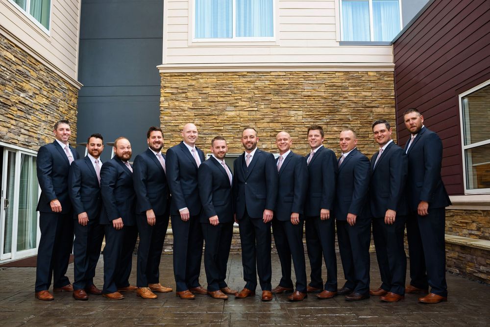 Groom and groomsmen in Cleveland, Ohio.