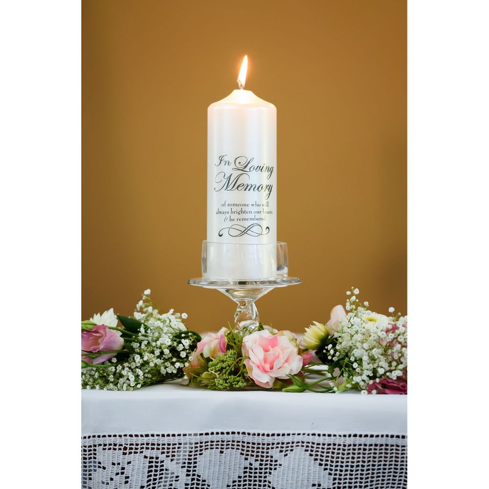 Candle honoring loved ones at Saint Mary Parish in Elyria, Ohio.