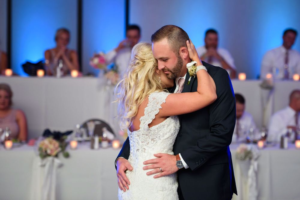 Bride and groom's first dance during wedding reception at Emerald Event Center in Cleveland, Ohio.