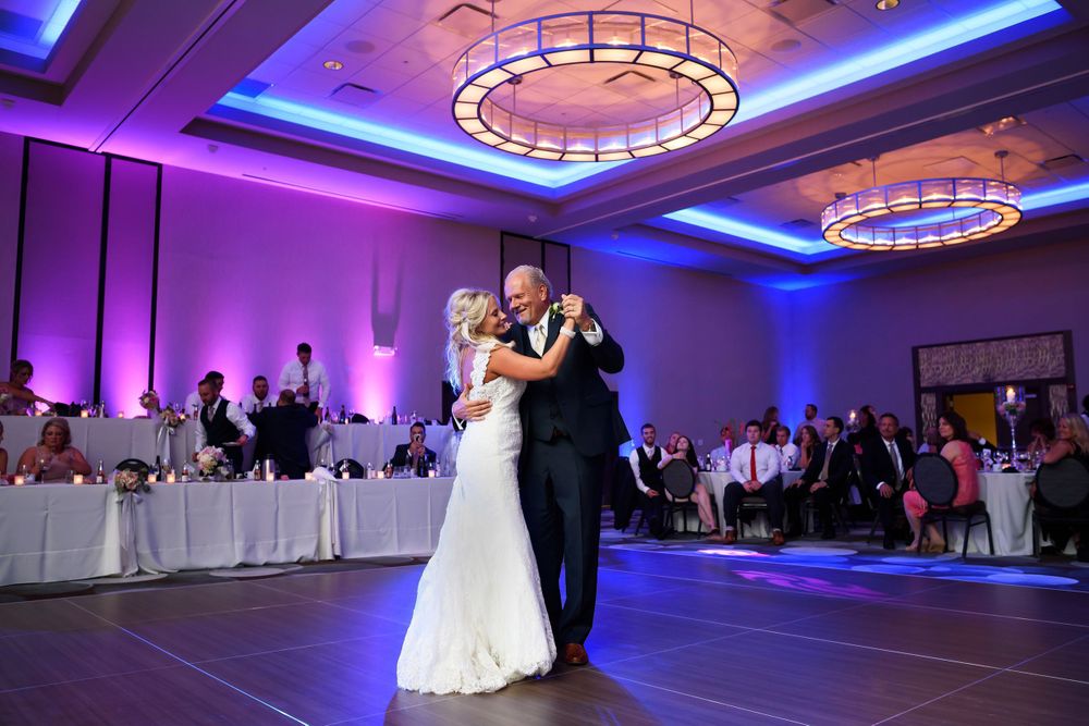 Bride and her father dance during wedding reception at Emerald Event Center in Cleveland, Ohio.