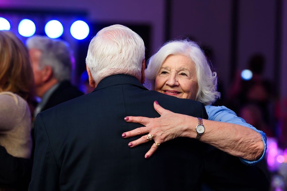 Grandparents dance during wedding reception at Emerald Event Center in Cleveland, Ohio.