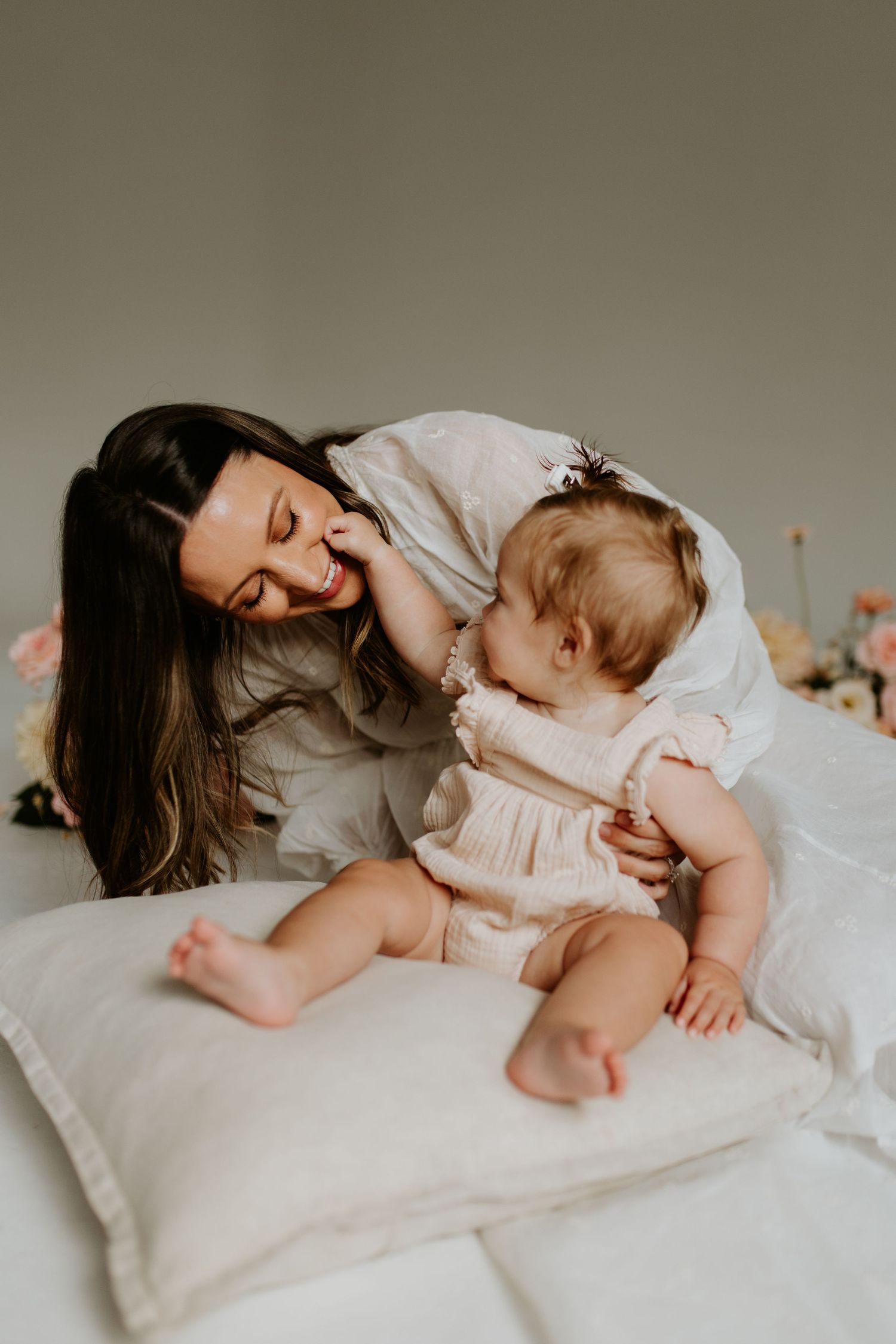 woman holding baby