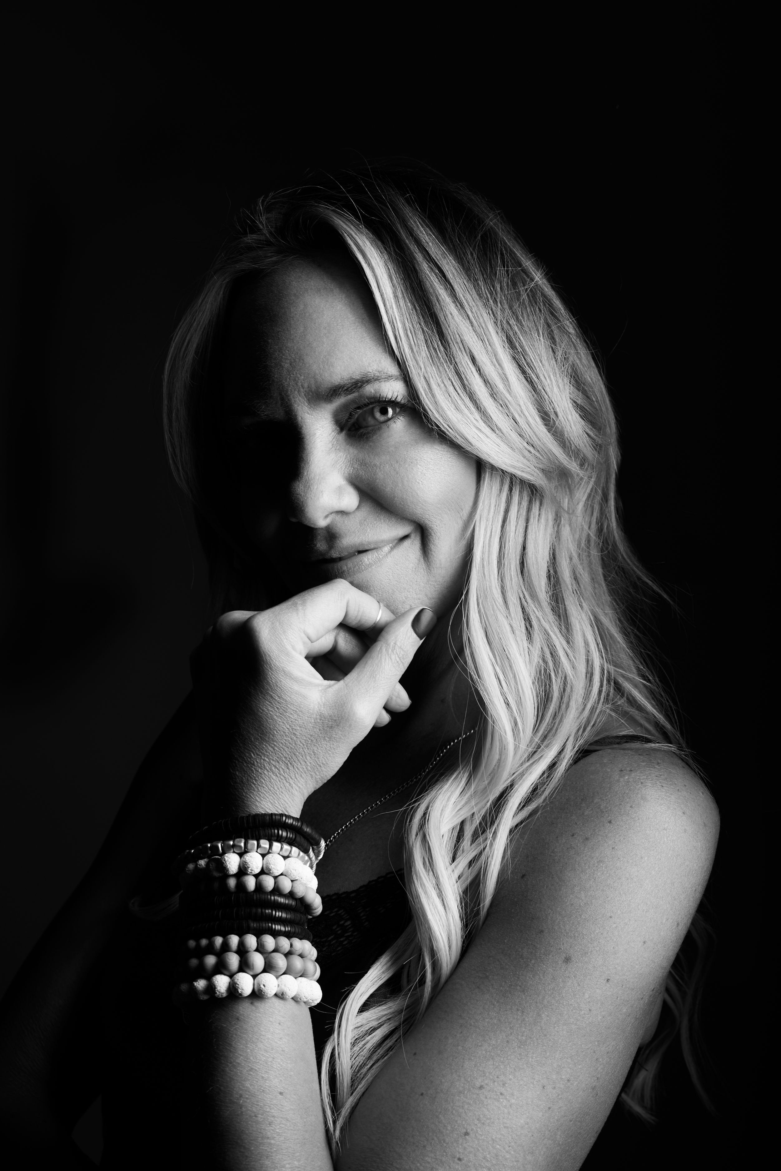 Glamour Model Portfolio Portrait Black and white in Studio in Syracuse NY Central New York