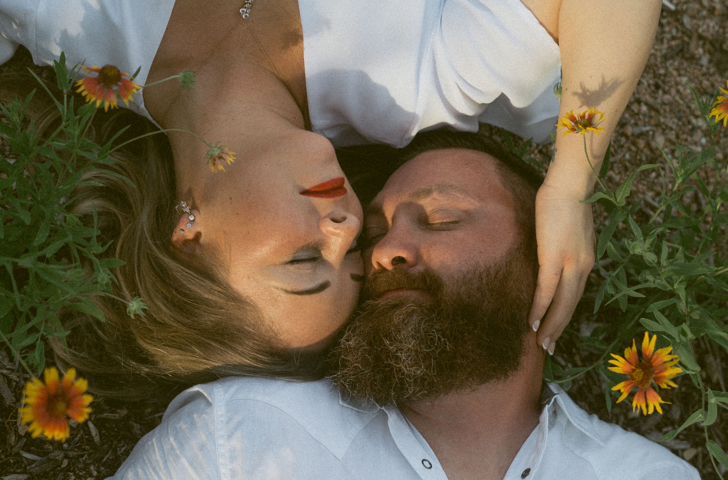 couple in wildflowers