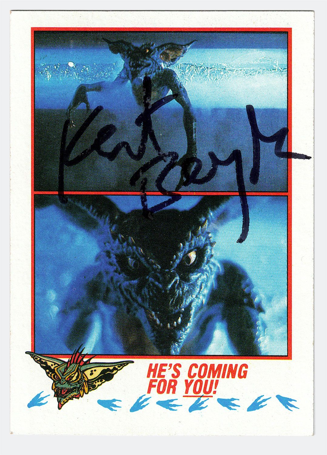 Signed Gremlins 2 movie trading card
