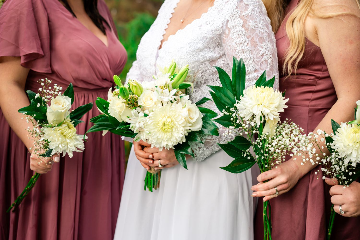 close up on bouquets