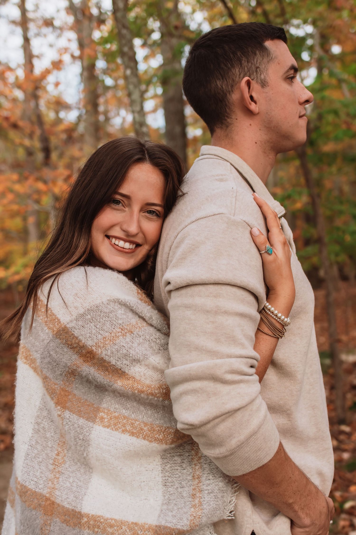 Couple captured in fall photography. Captured by Maryland Photographer Mallory Bramlett.