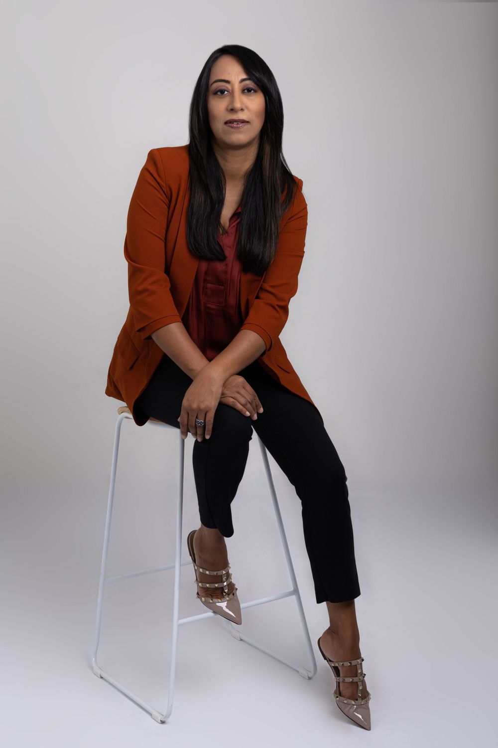 Full length white backdrop business portraits Perth