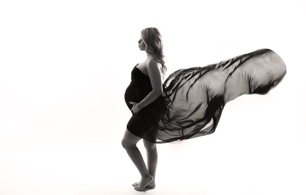 Black and White Maternity Portrait