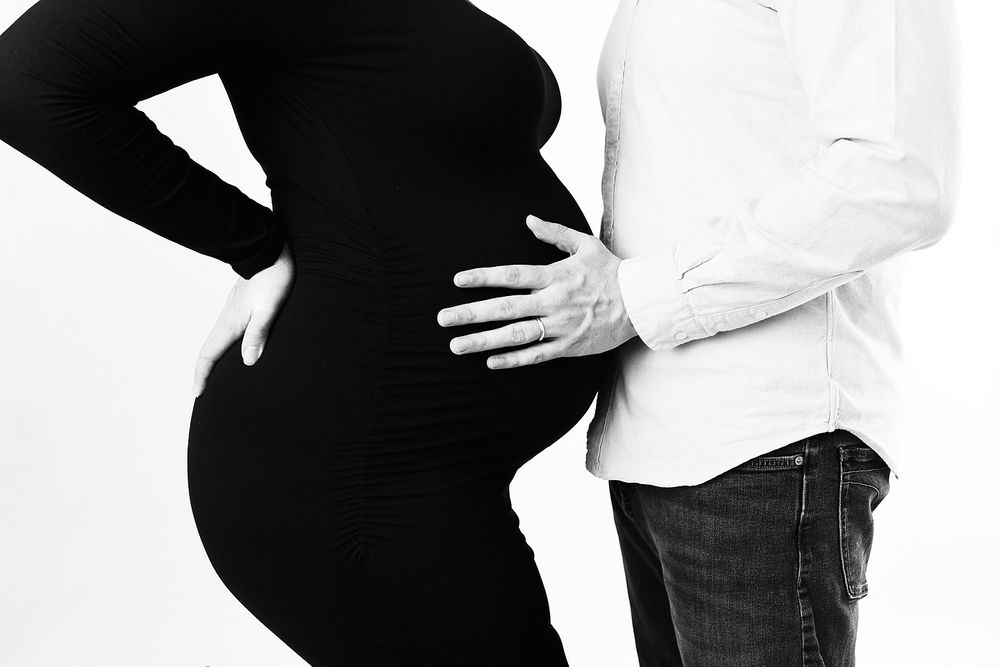 Black and White Maternity Photo