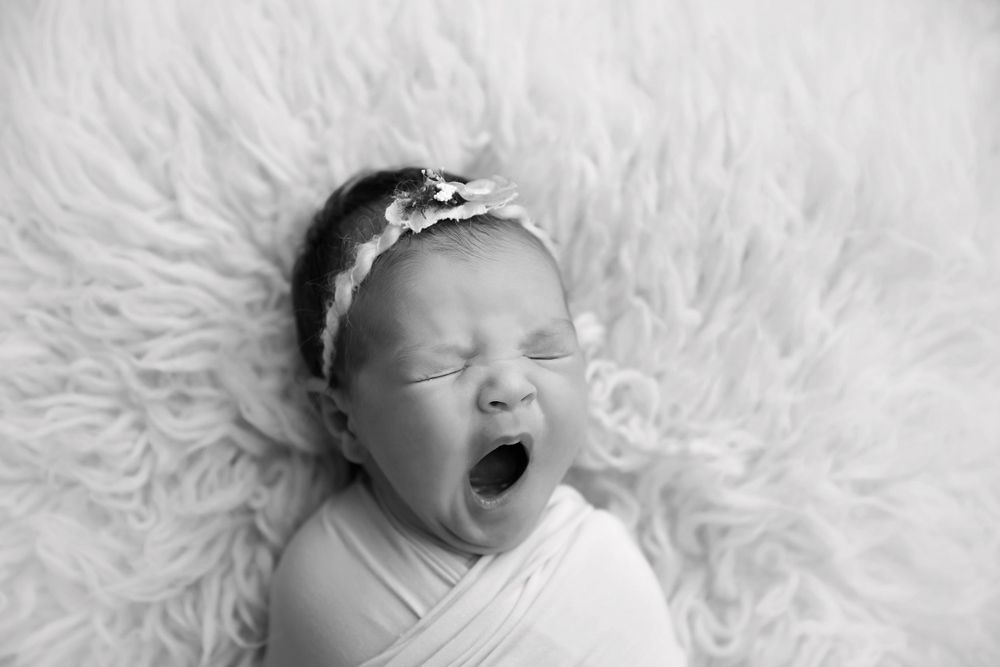 Yawning Newborn best NJ newborn photographer