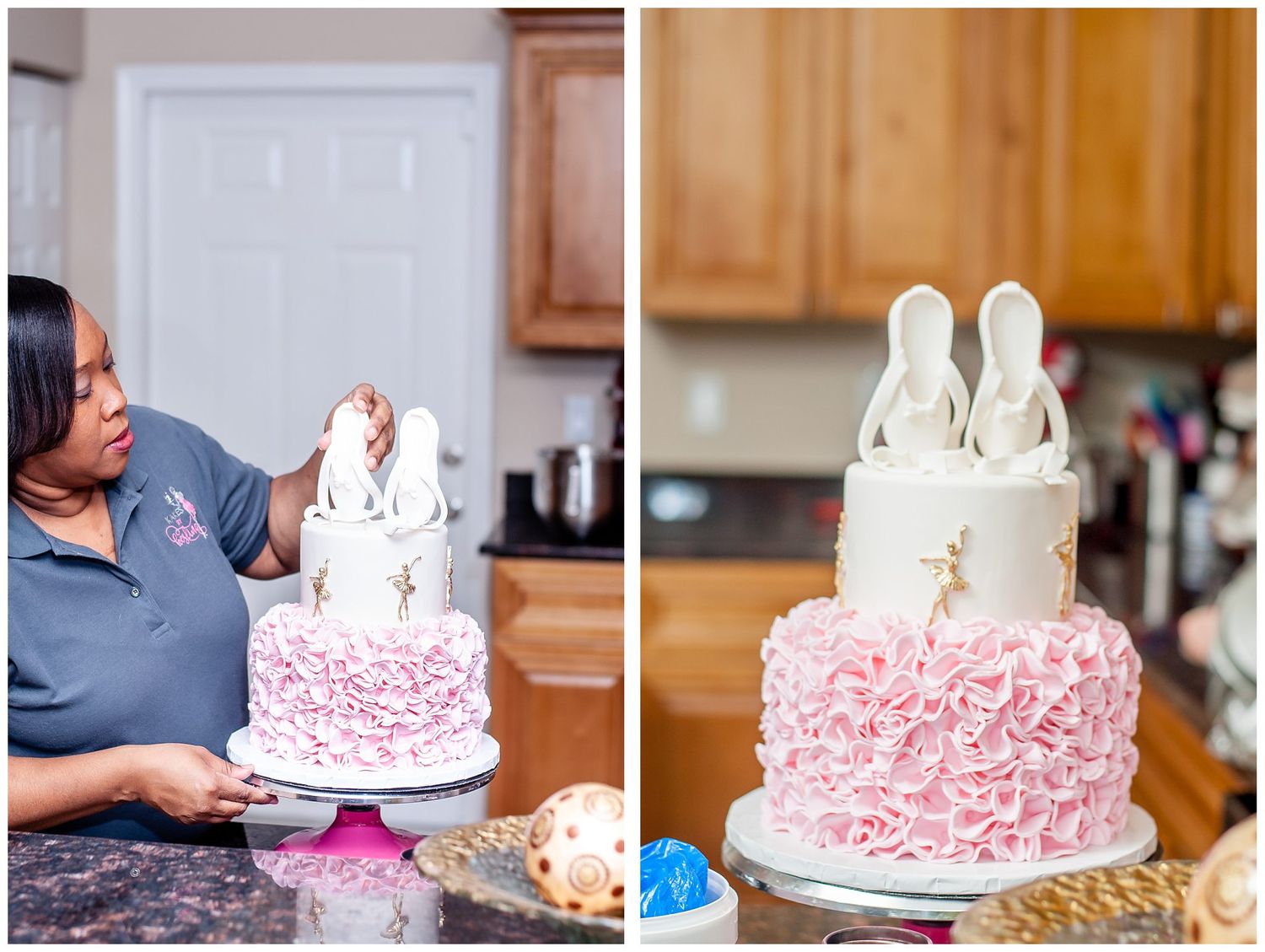 White and Pink Ballerina Cake by Palm Beach Baker, Miami branding photographer, Miami personal branding photos