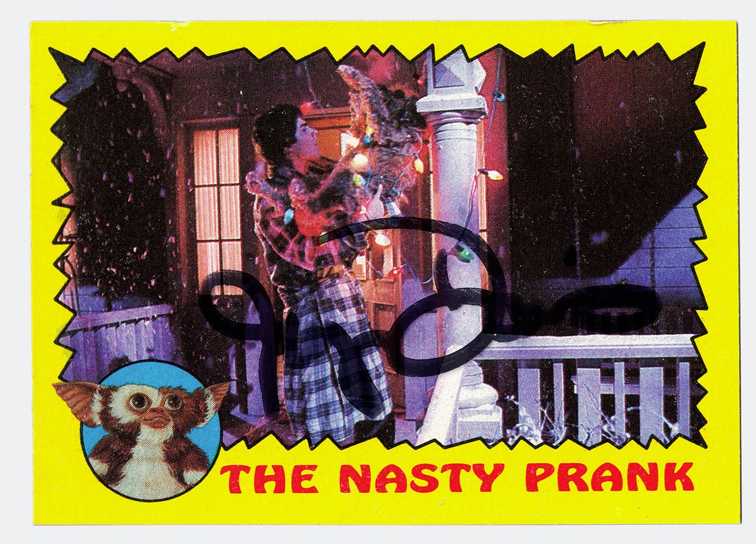 Signed Gremlins movie trading card
