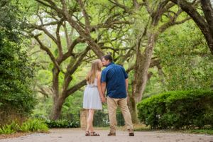 couple kissing  during engagement photoshoot in Panama City Florida
